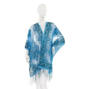 Zoe Madison Burnout Kimono : New : Turquoise